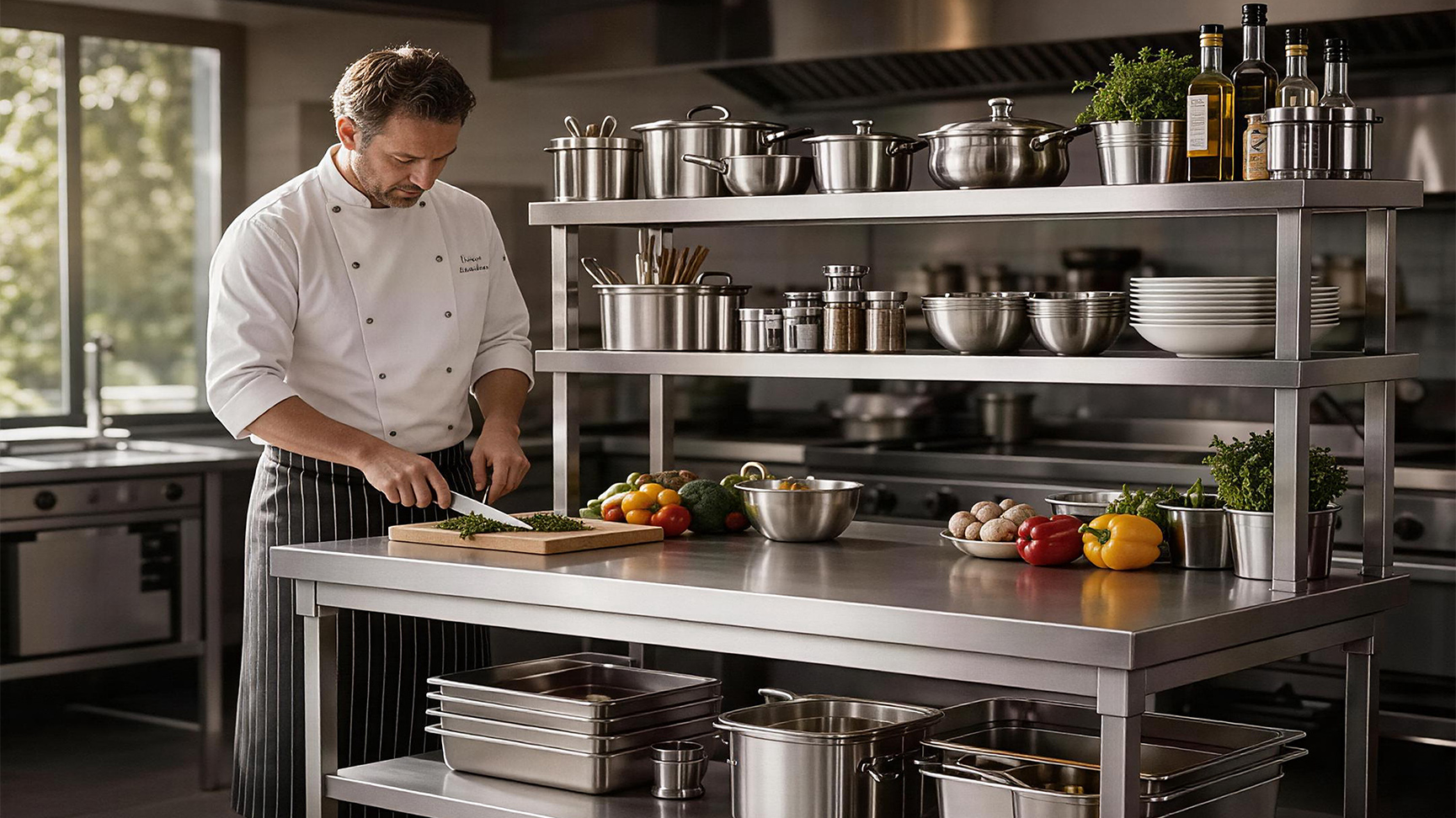 Stainless Steel Commercial Kitchen Worktable