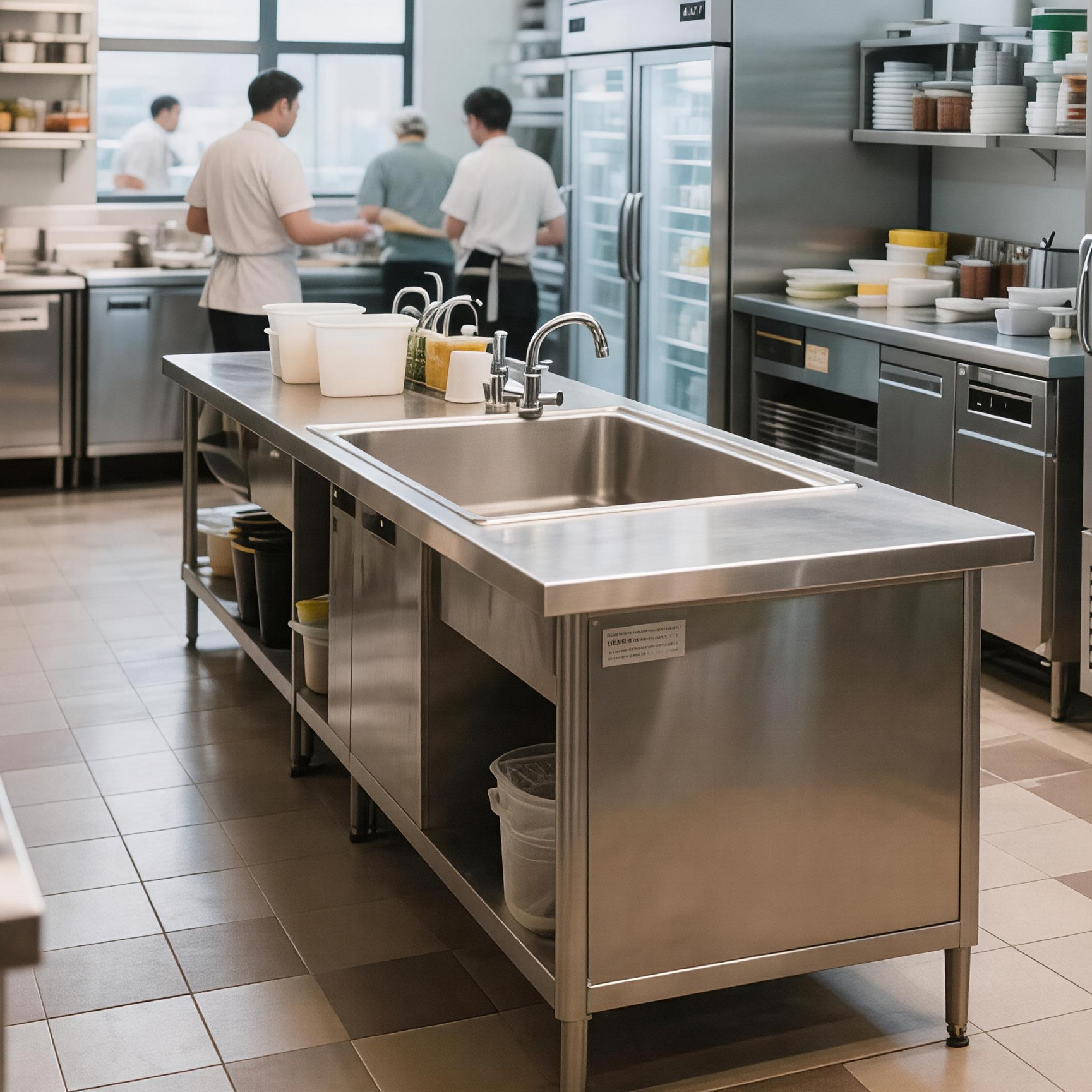 STAINLESS STEEL SINK TABLE FOR COMMERCIAL KITCHEN
